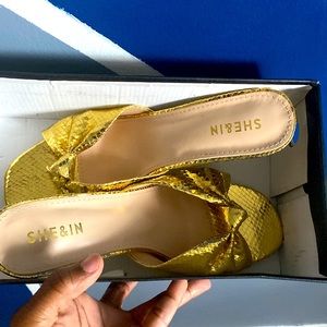 Beautiful gold high heels